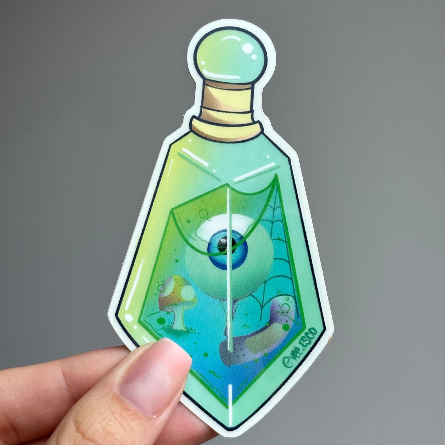 Glow in the Dark Green Potion Sticker | Dishwasher safe, Weather Resistant .
