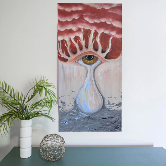 Crying Eye Acrylic Painting on Canvas | Wall Art