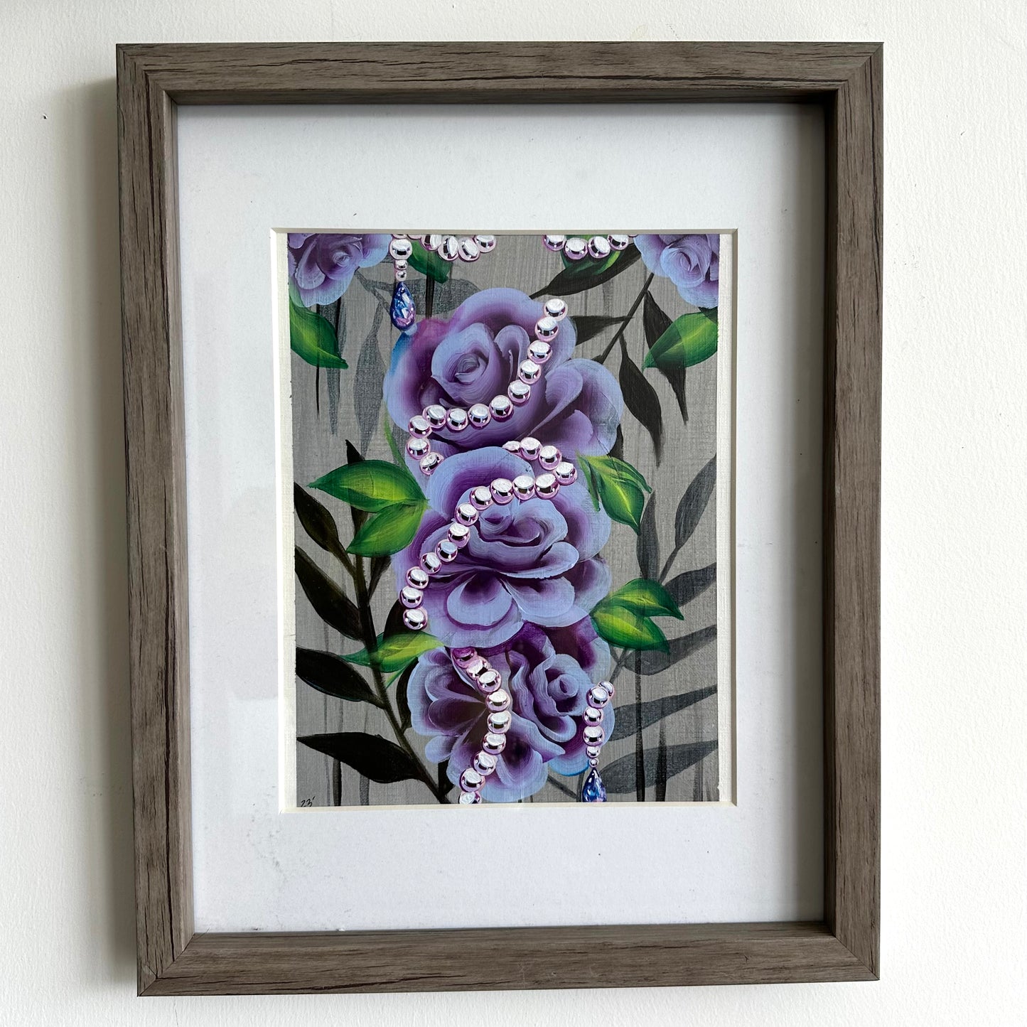 Rose Pearl Purple Hand Painted Original Painting | Wall Art