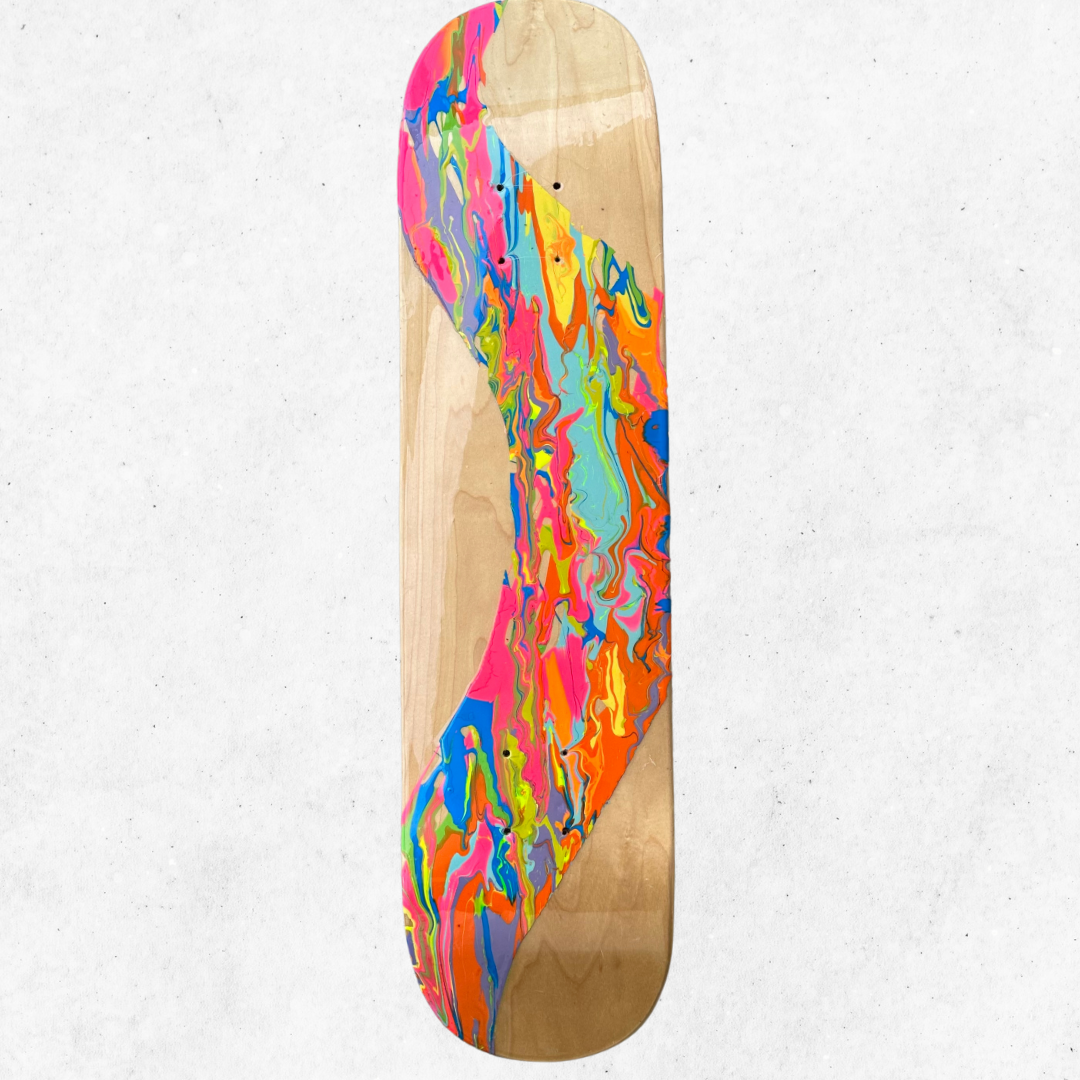 Neon Paint Dripping Skateboard