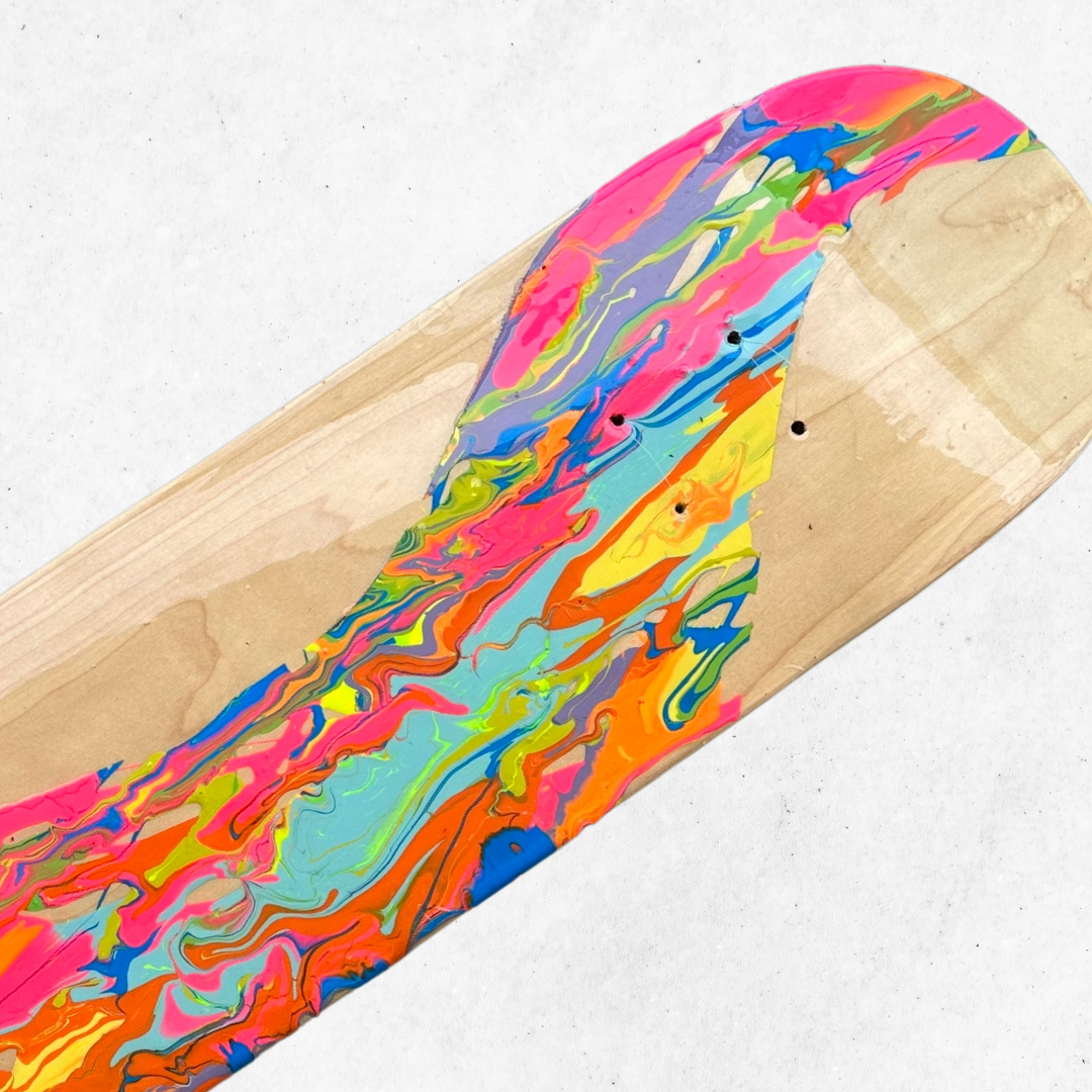 Neon Paint Dripping Skateboard