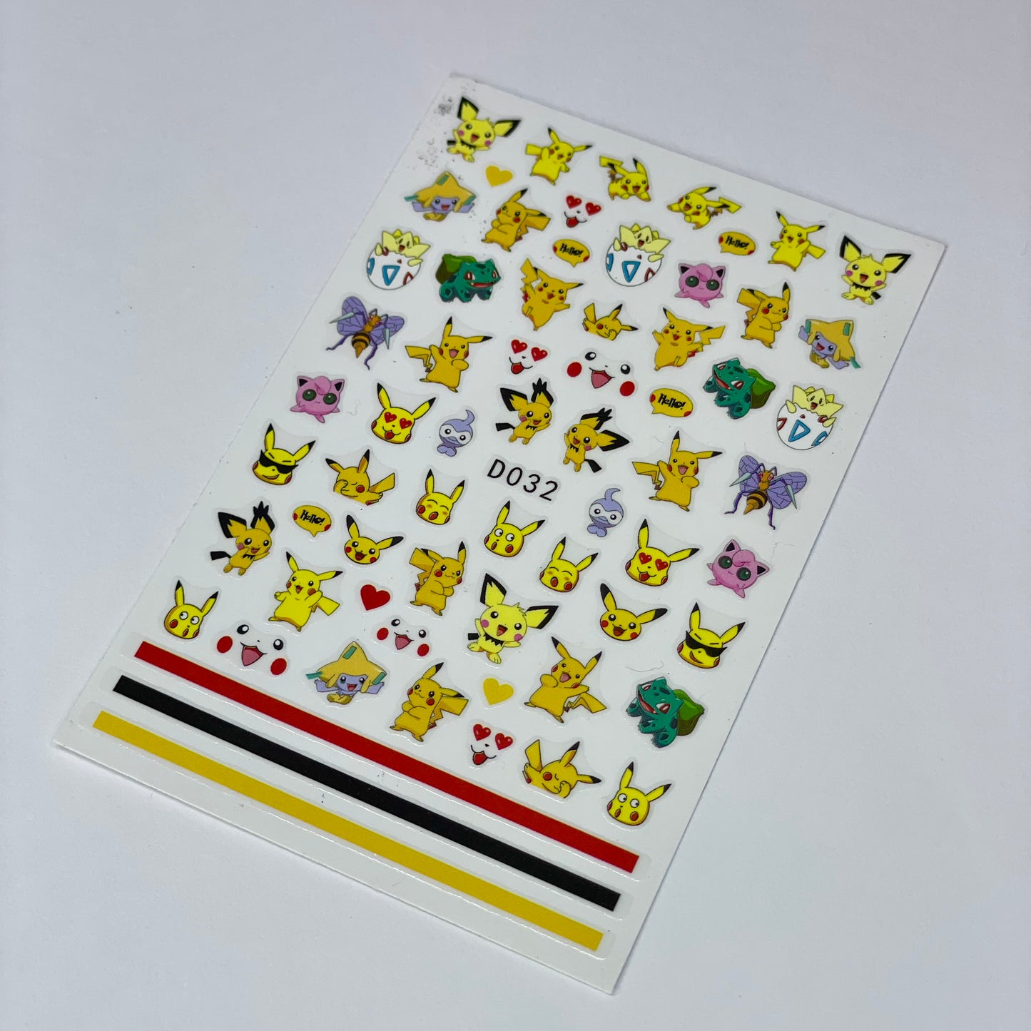 Pikachu & Friends Nail Art Sticker Decals