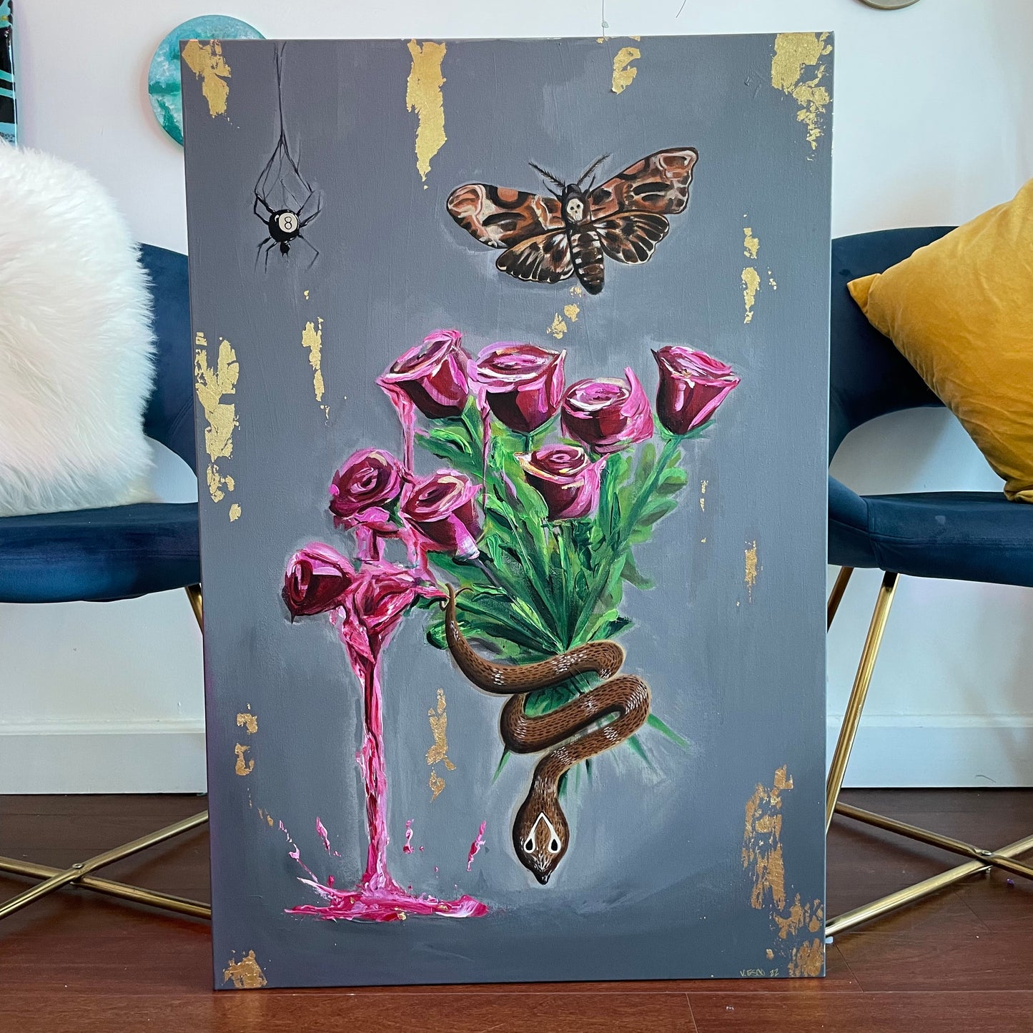 Melting Roses Acrylic Painting | Wall Art