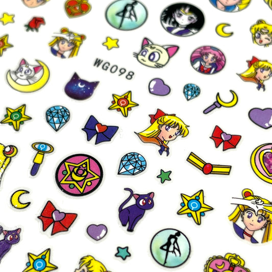 Sailor Moon Nail Art Sticker Decals
