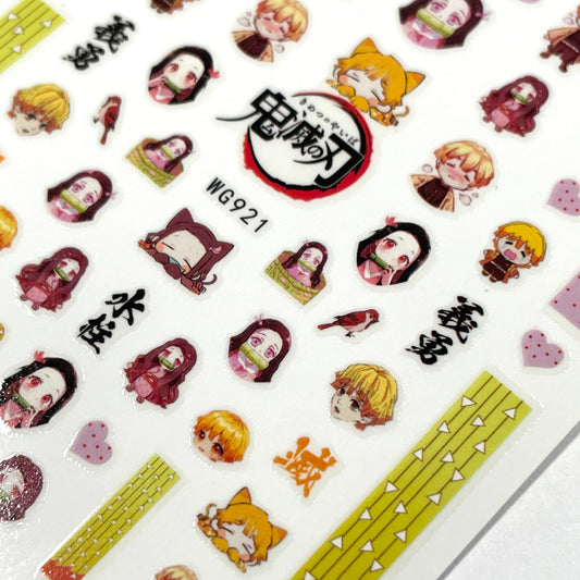 Demon Slayer Anime Nail Art Sticker Decals